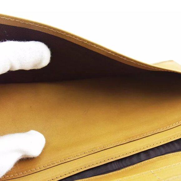 CELINE length wallet macadam beige PVC ?~ leather Authentic used - Picture 6 of 9